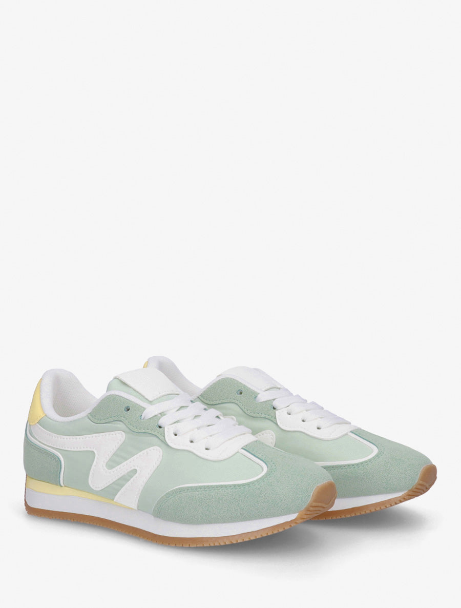 Zapatillas con inserciones de nobuk - Verde agua