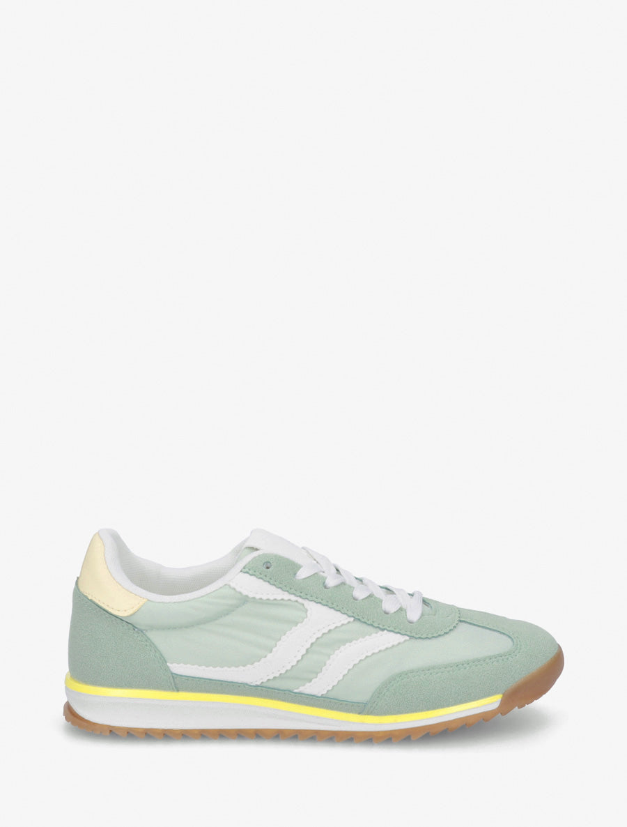 Zapatillas clásicas con franjas dentadas - Verde almendra