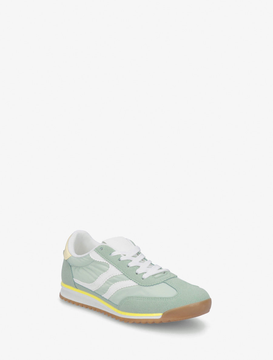 Zapatillas clásicas con franjas dentadas - Verde almendra