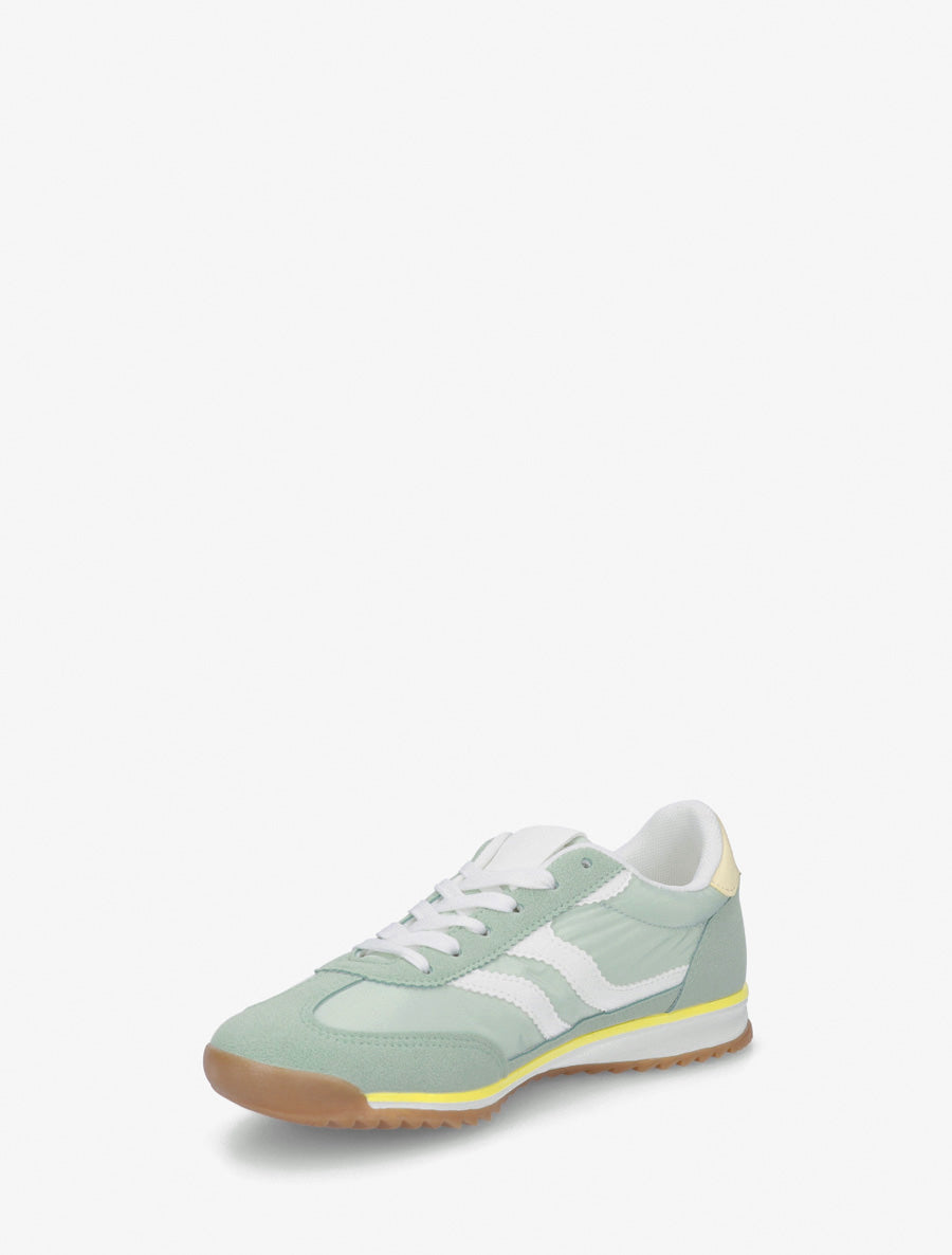 Zapatillas clásicas con franjas dentadas - Verde almendra