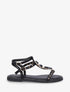 Nu-pieds en simili à empiècement pierres - Noir - 1