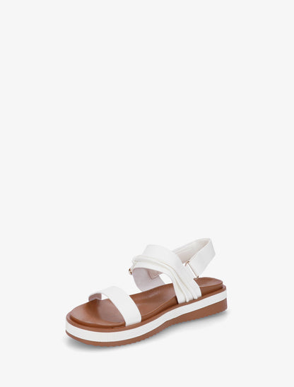 Sandales plates à boucle métallique fantaisie - Blanc - 3