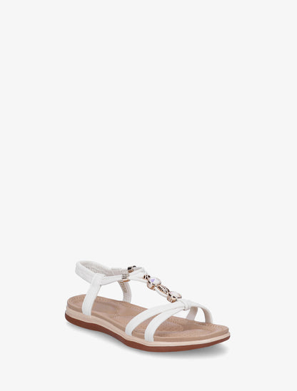 Nu-pieds confort à tour de cheville élastiquée - Blanc - 2