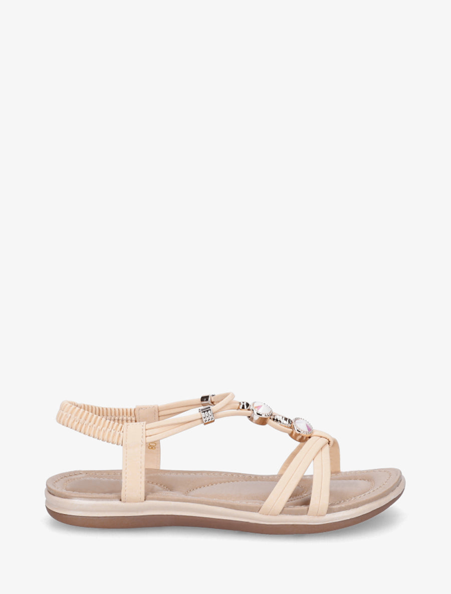 Nu-pieds confort à tour de cheville élastiquée - Rose saumon - 1