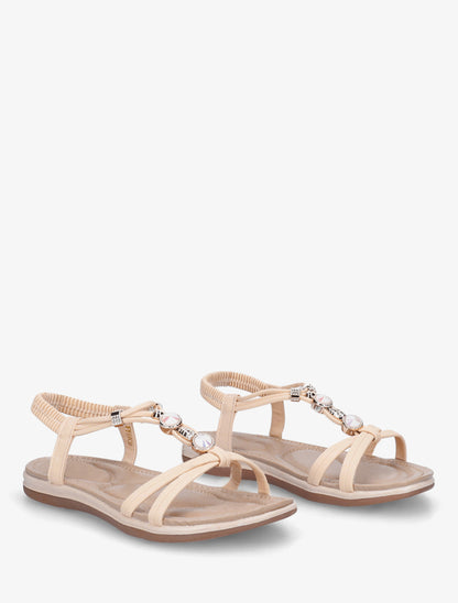Nu-pieds confort à tour de cheville élastiquée - Rose saumon - 4