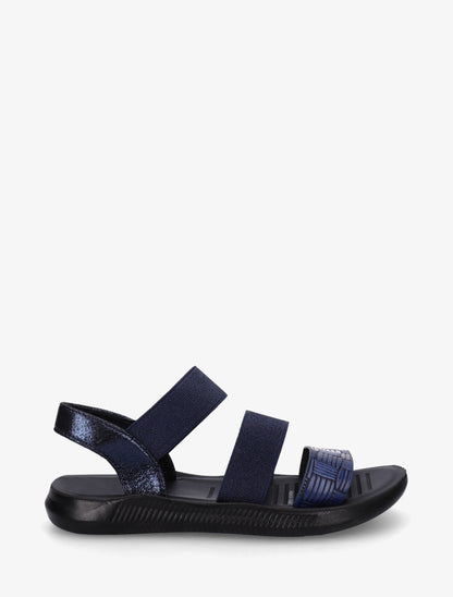 Nu-pieds à brides élastiquées - Marine - 1