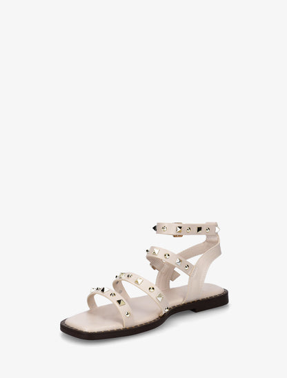 Nu-pieds à multibrides cloutées - Beige - 3