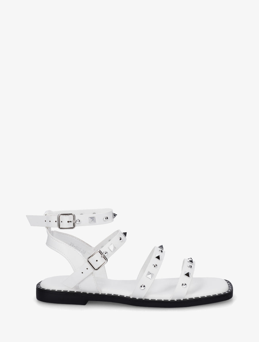 Nu-pieds à multibrides cloutées - Blanc - 1