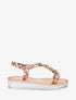 Sandales compensées à empiècement bijoux en bois - Blanc - 1