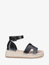 Sandales en simili style espadrilles - Noir - 5