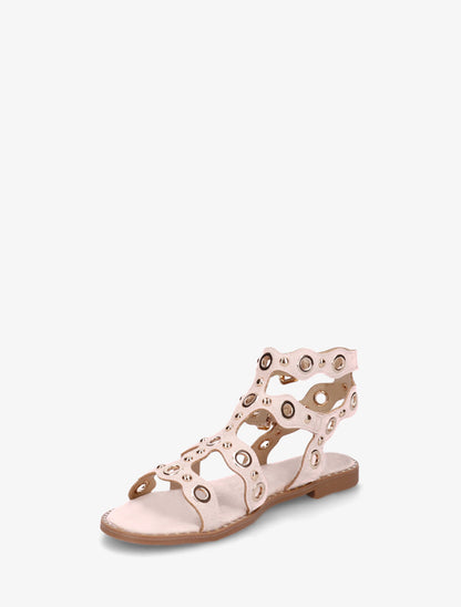 Nu-pieds style spartiates à œillets - Rose - 3
