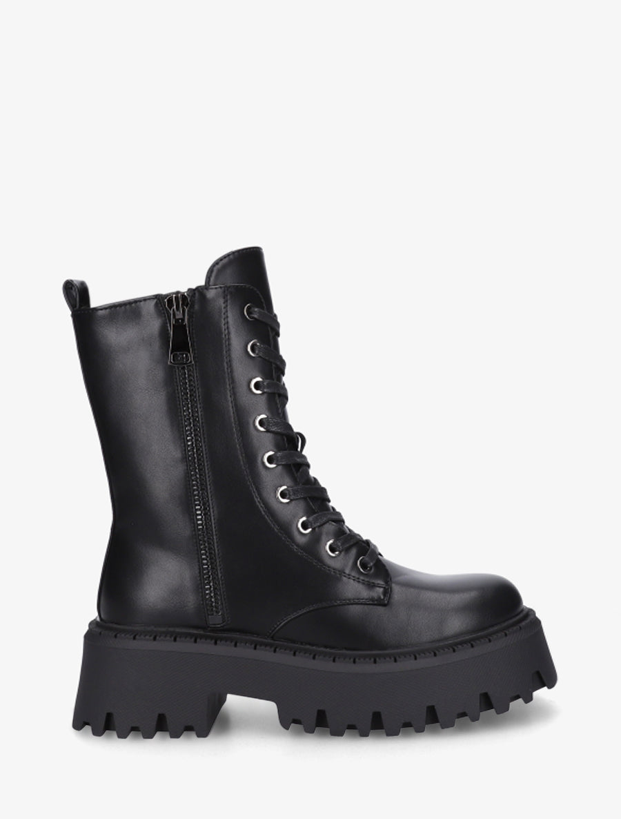Bottines montantes style rangers - Noir - 1