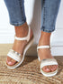 Sandales fantaisie à talon compensé - Beige - 1