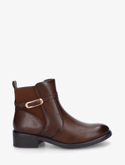 Bottines élastiquées en simili à boucle - Chocolat - 1