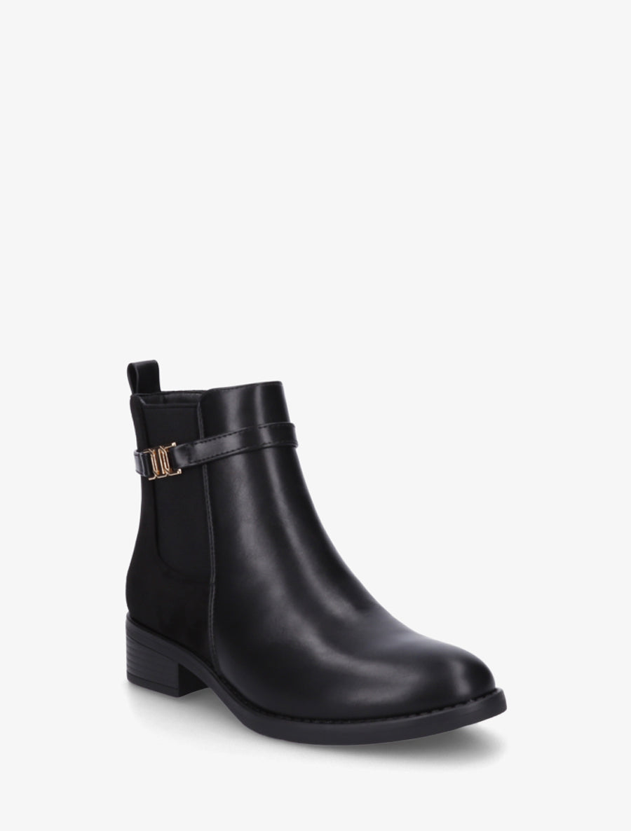 Bottines bimatière à boucle - Noir - 2