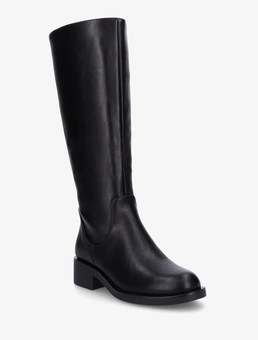 Bottes plates basiques en simili - Noir - 2