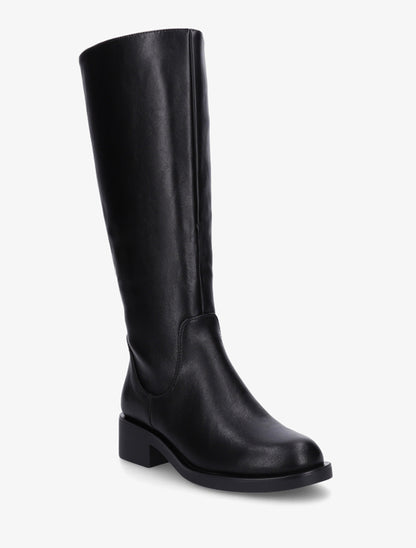 Bottes plates basiques en simili - Noir - 2