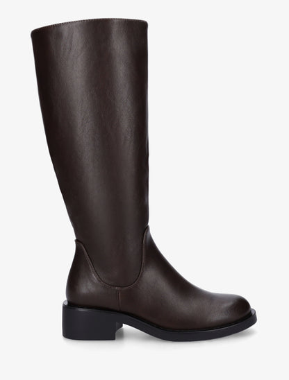 Bottes plates basiques en simili - Marron - 1