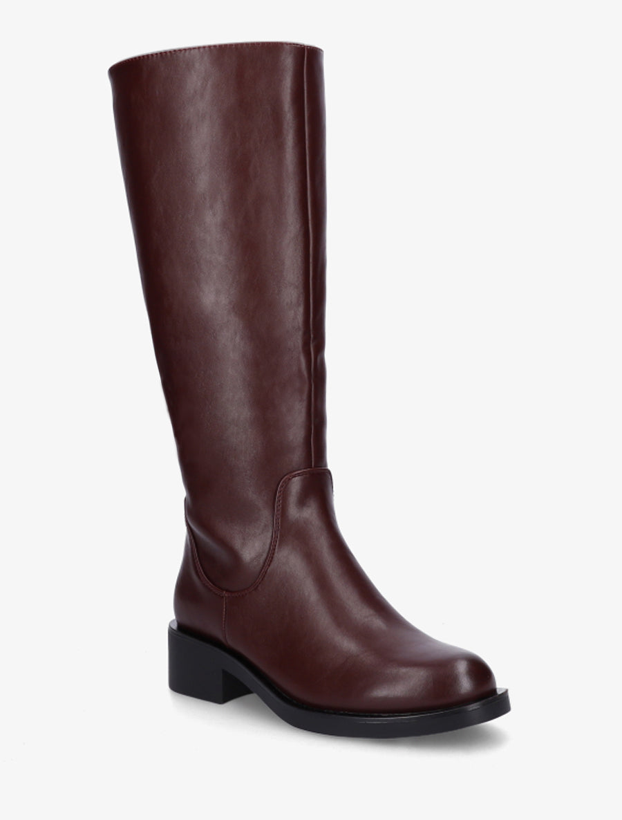 Bottes plates basiques en simili - Bordeaux - 2