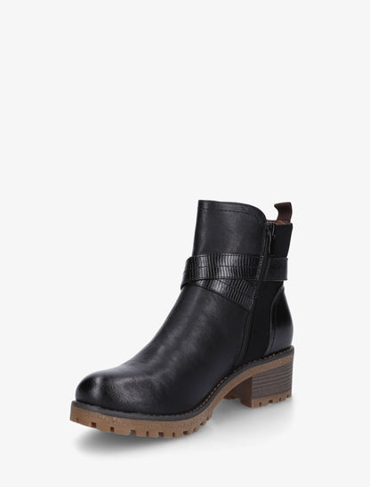 Bottines fourrées bi-matière à 2 boucles - Noir - 3