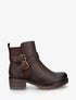Bottines fourrées bi-matière à 2 boucles - Marron - 1