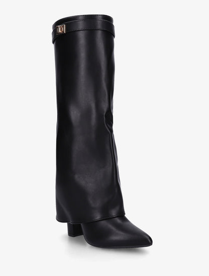 Bottes en simili à revers - Noir - 2
