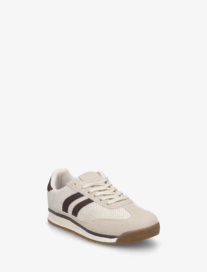 Sneakers en tissu effet tweed - Beige - 2