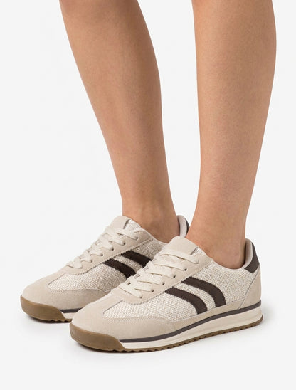 Zapatillas de tela efecto tweed - Beis