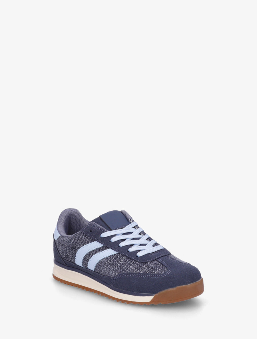 Sneakers en tissu effet tweed - Bleu - 2
