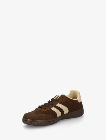 Sneakers en tissu côtelé - Marron - 3