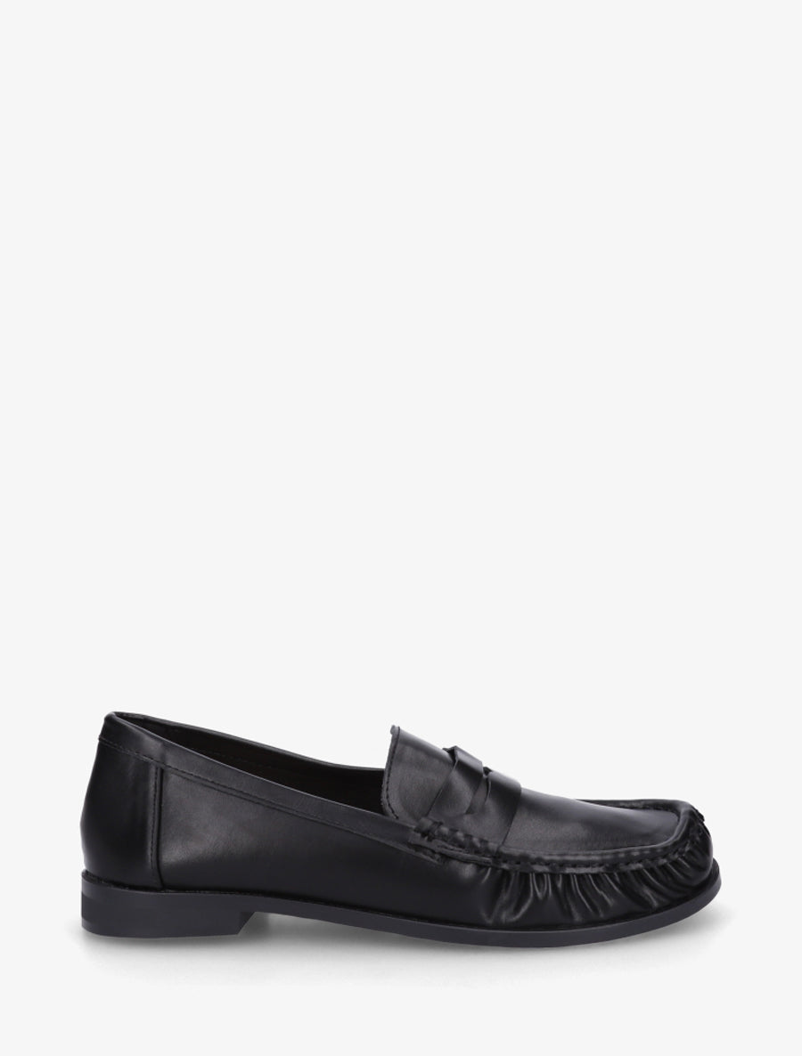 Mocassins en simili effet froncé - Noir - 1