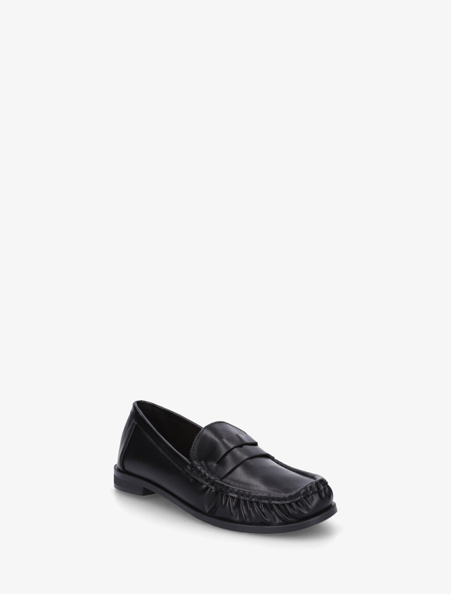 Mocassins en simili effet froncé - Noir - 2