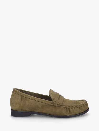 Mocassins en suédine effet froncé - Kaki - 1