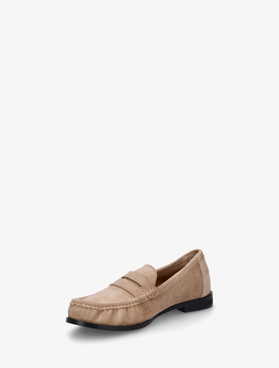 Mocassins en suédine effet froncé - Taupe - 3