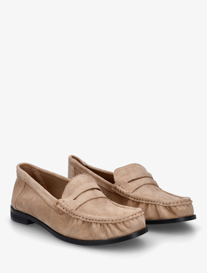 Mocassins en suédine effet froncé - Taupe - 4