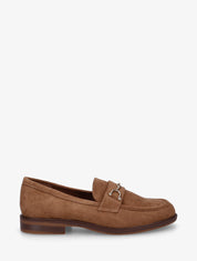 Mocassins en suédine à boucle métallique - Camel - 1
