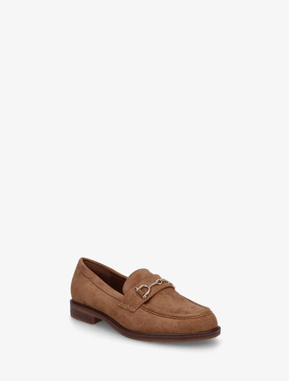 Mocassins en suédine à boucle métallique - Camel - 2