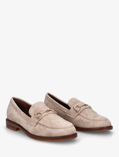 Mocassins en suédine à boucle métallique - Taupe - 4