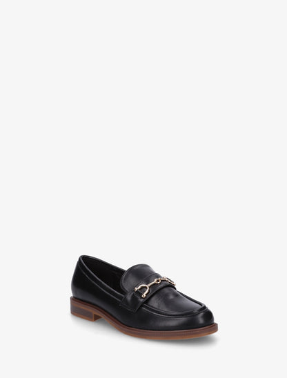 Mocassins en simili à boucle métallique - Noir - 2