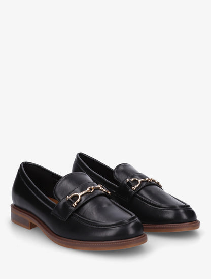 Mocassins en simili à boucle métallique - Noir - 4