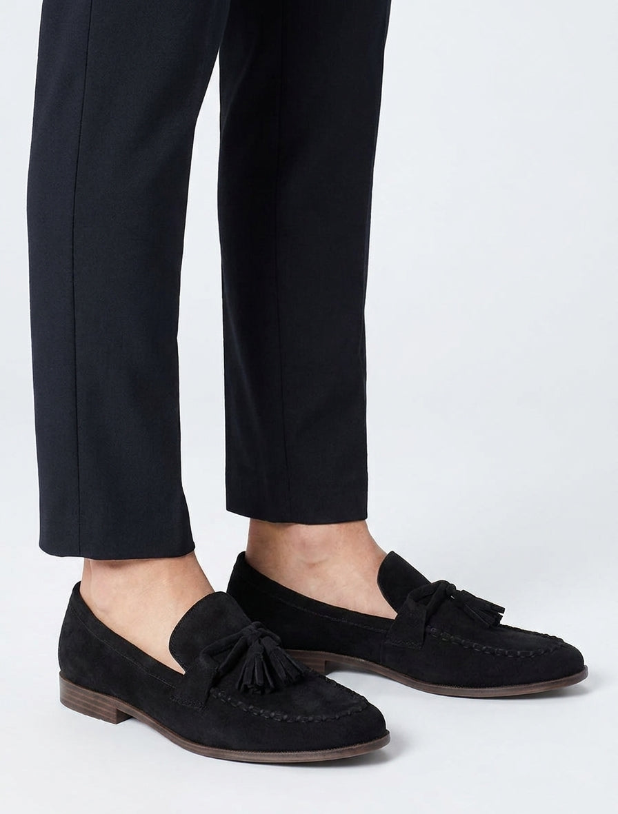 Mocasines de ante con borlas - Negro