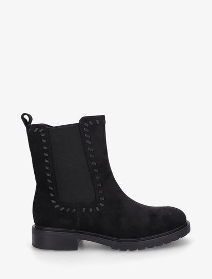 Bottines élastiquées en suédine - Noir - 1
