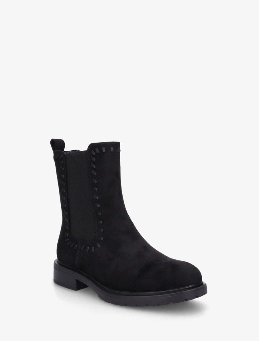 Bottines élastiquées en suédine - Noir - 2