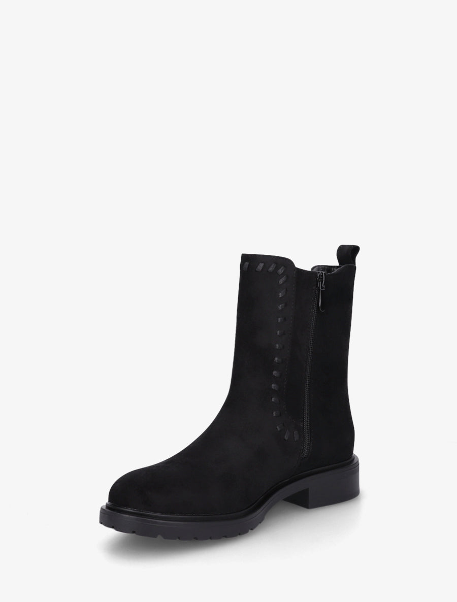 Bottines élastiquées en suédine - Noir - 3
