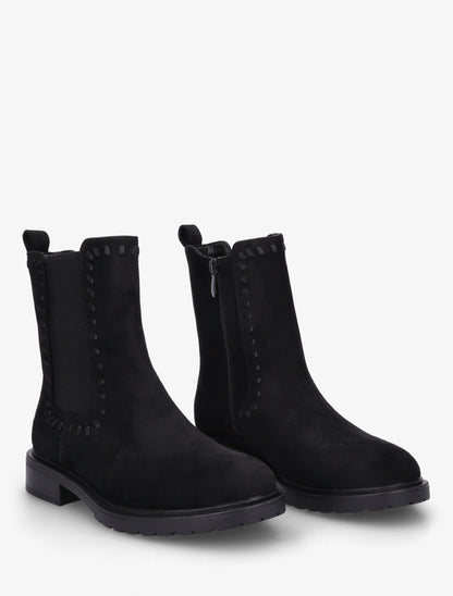 Bottines élastiquées en suédine - Noir - 4