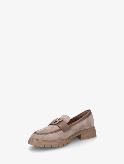 Mocassins en suédine à boucle décorative - Taupe - 3