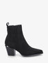 Bottines en suédine style santiags - Noir - 1