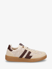 Baskets en tweed et suédine - Beige - 1