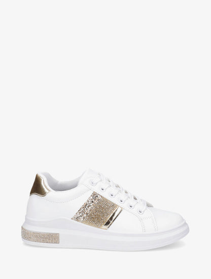 Baskets à strass et paillettes - Or - 1