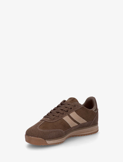 Sneakers en suédine et effet nubuck - Kaki - 3